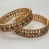 traditional micro gold plated stone bangles